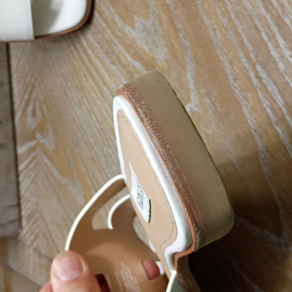 Steve Madden Handy White Leather Sandals Women's Sz 10 New 🆕 With Box - Picture 7 of 7